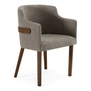 Castillo + Jordan - Modern Grey Fabric + Walnut 5-Piece Dining Set