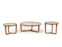 Bronson Modern Walnut & Black Round Coffee Table