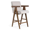 Joseline - Modern Beige Fabric + Walnut Counter Chair (Set of 2)
