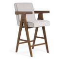 Joseline - Modern Beige Fabric + Walnut Dining Chair (Set of 2)