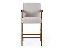 Joseline - Modern Beige Fabric + Walnut Counter Chair (Set of 2)