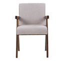 Joseline - Modern Beige Fabric + Walnut Accent Chair (Set of 2)