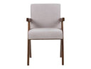 Joseline - Modern Beige Fabric + Walnut Dining Chair (Set of 2)