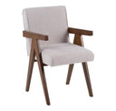 Joseline - Modern Beige Fabric + Walnut Counter Chair (Set of 2)