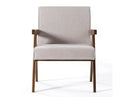 Joseline - Modern Beige Fabric + Walnut Accent Chair (Set of 2)