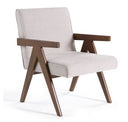 Joseline - Modern Beige Fabric + Walnut Counter Chair (Set of 2)