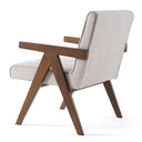 Joseline - Modern Beige Fabric + Walnut Accent Chair (Set of 2)