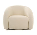 Joshua Modern 4-Seater Curved White and Taupe Fabric Sofa