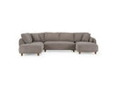 Joslin - Modern Grey Fabric U-Shaped Sectional Sofa