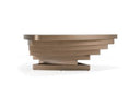 Jovial - Contemporary Brown Glass + Dark Gold Coffee Table