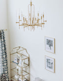 Aged Brass Bari Chandelier 30" by Hudson Valley, view 5