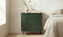 Reagan 3 Drawer Nightstand Deep Green