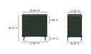 Reagan 3 Drawer Nightstand Deep Green