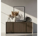 June - Modern Dark Grey Concrete & Walnut Dining Bench