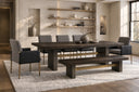 June - Modern Dark Grey & Walnut Dining Table
