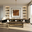 June - Modern Dark Grey & Walnut Dining Table