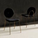 Justine Modern Black & Green Velvet Dining Chair