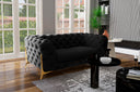 Quincey - Transitional Black Velvet Loveseat