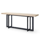 K8963 - Natural Oak + Black Metal Console Table