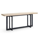 K8963 - Natural Oak + Black Metal Console Table