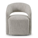 Kadoka - Modern Light Grey Fabric Dining Chair w/ Castor Wheels