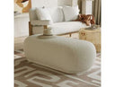 Kael - Contemporary White Sherpa Ottoman