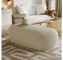 Cynthia - Modern White Fabric + Wood Loveseat