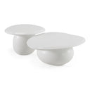 Kalvin - Modern Ivory Concrete Nesting Coffee Table Set