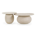 Kalvin - Modern Beige Fiberform Nesting Coffee Table Set