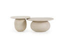 Kalvin - Modern Beige Fiberform Nesting Coffee Table Set