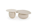 Kalvin - Modern Beige Fiberform Nesting Coffee Table Set