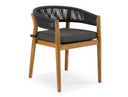 Kamari - Outdoor Grey Olefin Fabric + Teak Dining Chair (Set of 2)