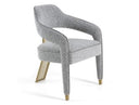 Kasem - Modern Grey Fabric + Gold Dining Chair