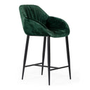 Katrina - Modern Green Fabric Bar Stool
