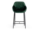 Katrina - Modern Green Fabric Bar Stool