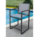 Kayak - Modern Outdoor Dark Charcoal Dining Chair (Set of 2)