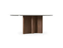 Kaye - Modern Walnut + Glass 71" Round Dining Table