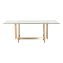 Keaton Modern Glass & Brass Dining Table