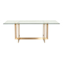 Keaton Modern Glass & Brass Dining Table