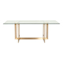 Keaton Modern Glass & Brass Dining Table