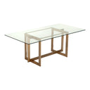 Keaton Modern Glass & Brass Dining Table
