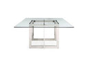 Keaton - Square Modern Glass + Stainless Steel Dining Table