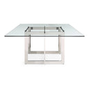 Keaton - Square Modern Glass + Stainless Steel Dining Table