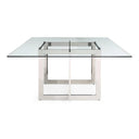 Keaton - Square Modern Glass + Stainless Steel Dining Table