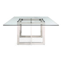 Keaton - Square Modern Glass + Stainless Steel Dining Table