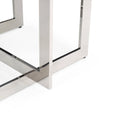 Keaton - Square Modern Glass + Stainless Steel Dining Table