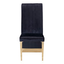 Keisha - Modern Black Velvet and Gold Dining Chair Set of 2