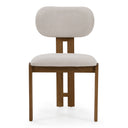Kelsey - Modern Light Grey Fabric + Brown Ash Dining Chair