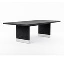 Kenda - Modern Black Ash + Stainless Steel Dining Table
