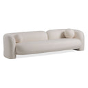 Khan Modern 4-Seater Off White Fabric Sofa